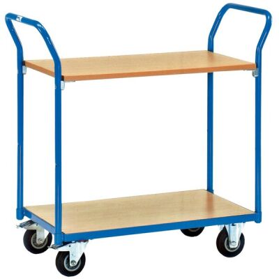 Tischwagen, Ladefläche: 850 mm x 500 mm, 2 Böden, mit Lenkrollen