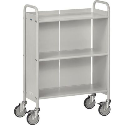 Bürowagen m. 3 Böden, Ladefläche 720x 350mm, 4 Lenkrollen, 2 feststellbar,