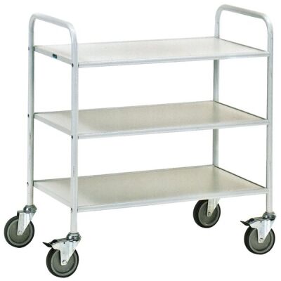 Bürowagen Ladefläche 800x500mm mit 3 Böden, pulverbeschichtet