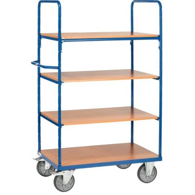 Etagenwagen, Ladefläche: 1000 mm x 700 mm, 4 Einlegeböden, mit Lenkrollen