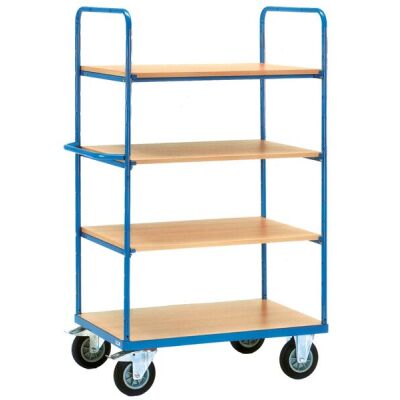 Etagenwagen, Ladefläche: 1200 mm x 800 mm, 4 Einlegeböden, mit Lenkrollen