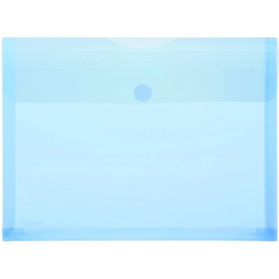 PP-Umschlag A4quer, Dehnfalten blau transparent