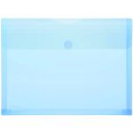 PP-Umschlag A4quer, Dehnfalten blau transparent