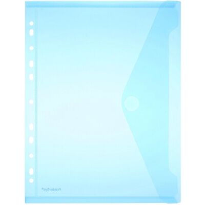 PP-Umschlag A4, Lochrand blau transparent