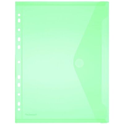 PP-Umschlag A4, Lochrand grün transparent