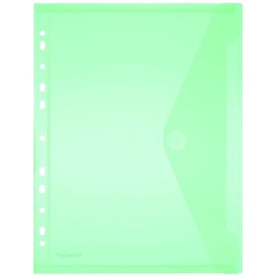 PP-Umschlag A4, Lochrand grün transparent