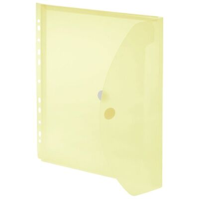 Umschlag A4, Dehnfalte, Abheftrand gelb transparent
