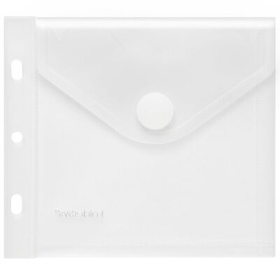 CD-Hülle mit Abheftung, klar transparent, Klettverschluss, Sichttasche für CD und Booklet