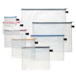 PVC-Sammelbeutel transparent 6er Set B4/A4/B5/A5/B6/A6...