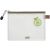 PVC-freier Reißverschluß-Beutel B6 transparent/taupe, weißer Reiß-
