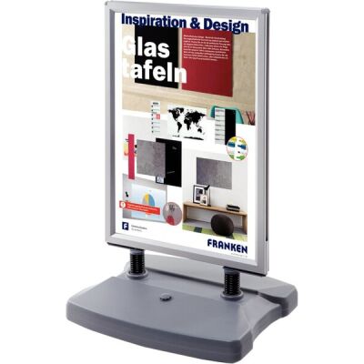 Kundenstopper A1 für Außenbereich befüllbarer Kunststofffuß, 2 Rollen,