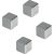 Franken Würfel-Magnet Neodym, 10x10x10mm, silber, Haftkraft: 3kg, Packung à 4 Stück