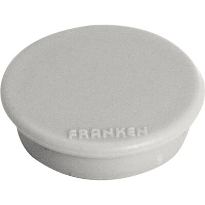 Franken Haftmagnet, Ø: 38mm, grau, Haftkraft: 2500g (bis zu 20 Blatt 80g/qm), Packung à 10 Stück