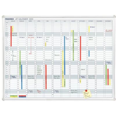 Jet Kalender 90x120 für handschr. Eintr.in Tagesfelder 21x75mm