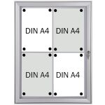 Schaukasten Metall/weiß, 4xA4, Sichtmaß: 44 x...