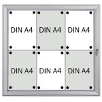 Schaukasten Metall/weiß, 6xA4, Sichtmaß: 66 x...