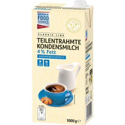Kondensmilch, 4 % Fett, 1000 g teilentrahmt, wärmebehandelt