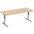 Schreibtisch Elektro Flex, rechteckig, höhenverstellbar, 1800 x 800 x 650-1250 mm, Farbe buche / silber