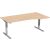 Schreibtisch Elektro Flex PC-Form, rechts, höhenverstellbar, 1.800 x 800 x 650-1250 mm, Farbe buche / silber