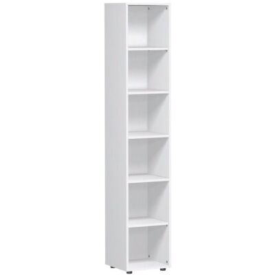 Regal 6 OH mit Standfüßen weiß 400x420x2160 Flex