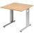 Arbeitstisch C-Fuß Flex Buche/Silber, höhenverstellbar, 800x800x680-820.