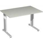 Arbeitstisch C-Fuß Flex Lichtgrau/ Silber,...
