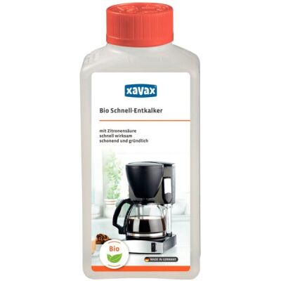 Bio-Schnellentkalker auf Basis von Zitronensäure, geeignet für alle Kaffeemaschinen, Eierkocher Wasserkocher, Töpfe, Edelstahlpfannen, 1 Flasche = 250 ml