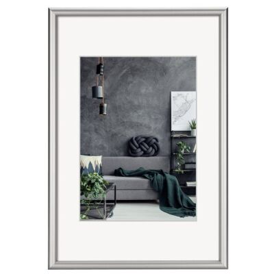 Bilderrahmen Detroit, Alu, 29,7x42cm, silber, Polystyrolscheibe (1mm)