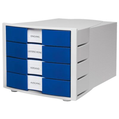 Schubladenbox Impuls lgrau/blau 4 Schübe geschlossen