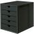 Schubladenbox SCHRANK-SET KARMA, A4, 5 Schubladen geschlossen, recycelte Materialien, "Der Blaue Engel", schwarz