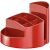 Schreibtisch-Köcher Rondo rot 9 Fächer, 140x140x109mm, Kunststoff