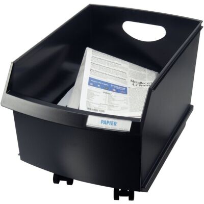 Papier Container LOGO Drive 25l, schwarz, ohne Rollen u. Deckel