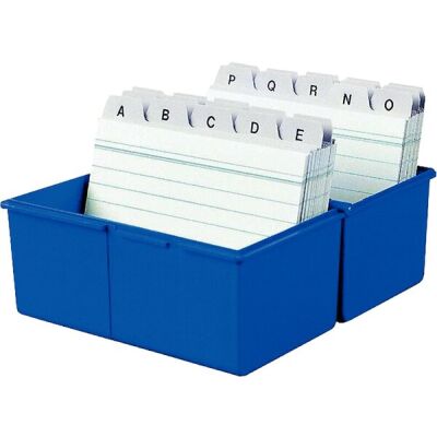 Karteibox A5 quer für 500 Karten blau 228 x 102 x 171 mm