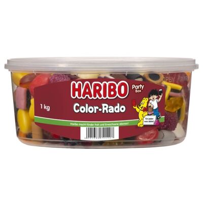 Haribo Color-Rado 1 KG Party Box Fruchtgummi Mischung mit Lakritz