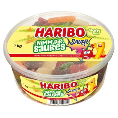 Haribo Nimm Dir Saures 1 KG Party Box Saure Fruchtgummi Mischung
