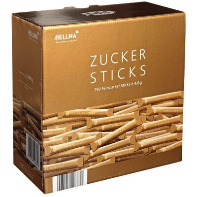 Hellma Zuckersticks Goldlinie 750x4g Feinzucker