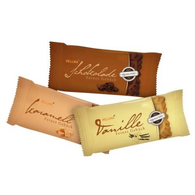 Gebäckmischung, 3 Sorten, 200 Portionen Keks mit Karamell-, Schokolade- und Vanille-Geschmack