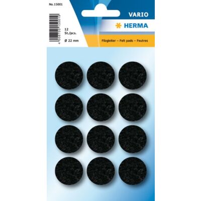Filzgleiter Ø 22 mm, schwarz, Packung à 12 Stück