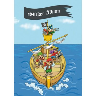 Sticker Sammelalbum für Kids, A5, "Piratenabenteuer", 6 Seiten, blanko