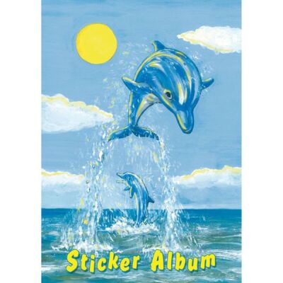Sticker Sammelalbum für Kids, A5, "Der kleine Delfin", 6 Seiten, blanko