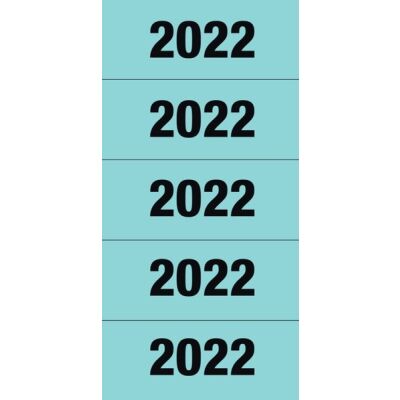 Jahreszahlen 2022 für Ordner, blau, >60 x 26 mm, Papier matt, 100 Etiketten