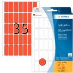 Vielzwecketiketten 12 x 30 mm, 1.120 Etiketten, rot,...
