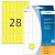 Vielzwecketiketten 13 x 40 mm, 896 Etiketten, gelb, permanent haftend, für Handbeschriftung , Packung à 32 Blatt