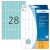 Vielzwecketiketten 13 x 40 mm, 896 Etiketten, blau, permanent haftend, für Handbeschriftung , Packung à 32 Blatt
