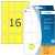 Vielzwecketiketten 25 x 40 mm, 512 Etiketten, gelb, permanent haftend, für Handbeschriftung , Packung à 32 Blatt