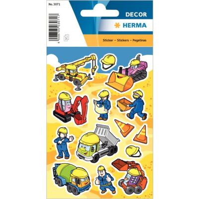 Schmucketikett Decor Baustelle 42 Sticker, permanent haftend, Packung à 3 Blatt