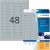 Silberfarbene Folien-Etiketten 45,7 x 21,2 mm, 1200 Etiketten, glänzend, wetterfest, Packung à 25 Blatt
