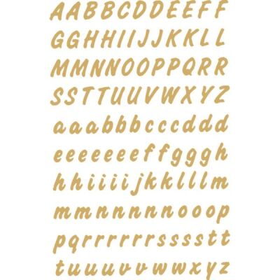Buchstaben 8 mm, 238 Etiketten, Aufdruck: A-Z, Folie, gold, 119 Stück/Blatt, Packung à 2 Blatt