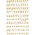 Buchstaben 8 mm, 238 Etiketten, Aufdruck: A-Z, Folie, gold, 119 Stück/Blatt, Packung à 2 Blatt