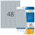 Typenschild-Etiketten 45,7 x 21,2 mm, 1.200 Etiketten, silber, extrem stark haftend, wetterfest, reißfest, Packung à 25 Blatt
